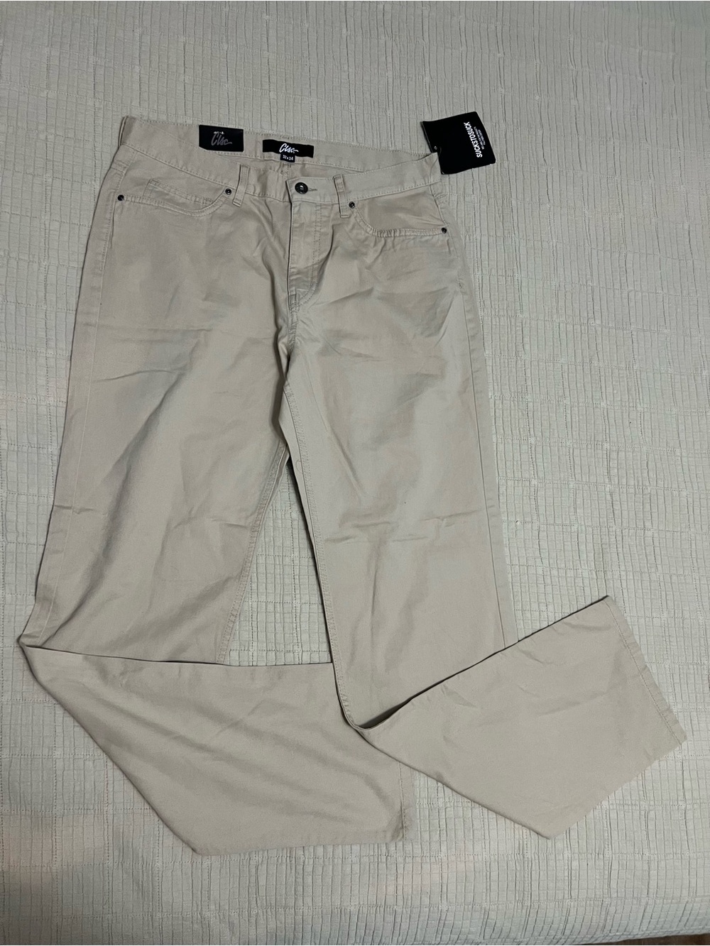 Classic Men's Beige Slim Straight Chinos